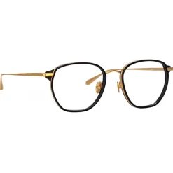 Linda Farrow - Danilo Angular Optical Glasses in Yellow Gold - LFL1246C1OPT - Eyewear - Avvenice