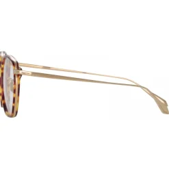 Linda Farrow - Danilo Angular Optical Glasses in Light Gold - LFL1246C2OPT - Eyewear - Avvenice^ Sunglasses