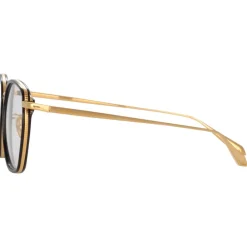 Linda Farrow - Danilo Angular Optical Glasses in Yellow Gold - LFL1246C1OPT - Eyewear - Avvenice