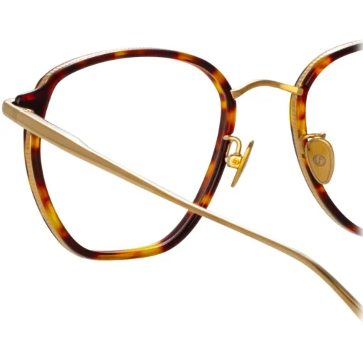 Linda Farrow - Danilo Angular Optical Glasses in Light Gold - LFL1246C2OPT - Eyewear - Avvenice^ Sunglasses