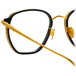 Linda Farrow - Danilo Angular Optical Glasses in Yellow Gold - LFL1246C1OPT - Eyewear - Avvenice