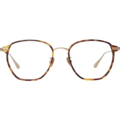 Linda Farrow - Danilo Angular Optical Glasses in Light Gold - LFL1246C2OPT - Eyewear - Avvenice^ Sunglasses