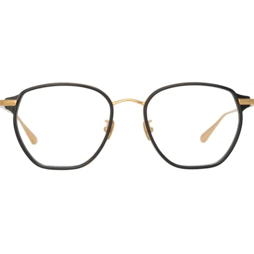 Linda Farrow - Danilo Angular Optical Glasses in Yellow Gold - LFL1246C1OPT - Eyewear - Avvenice