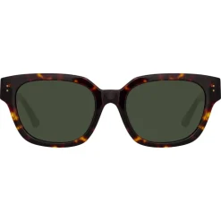 Linda Farrow - Deni D-Frame Sunglasses in Tortoiseshell - LFL1243C2SUN - Eyewear - Avvenice^ Sunglasses