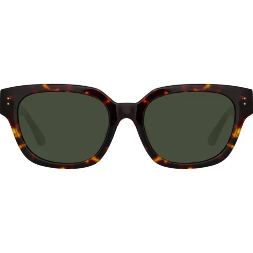 Linda Farrow - Deni D-Frame Sunglasses in Tortoiseshell - LFL1243C2SUN - Eyewear - Avvenice^ Sunglasses