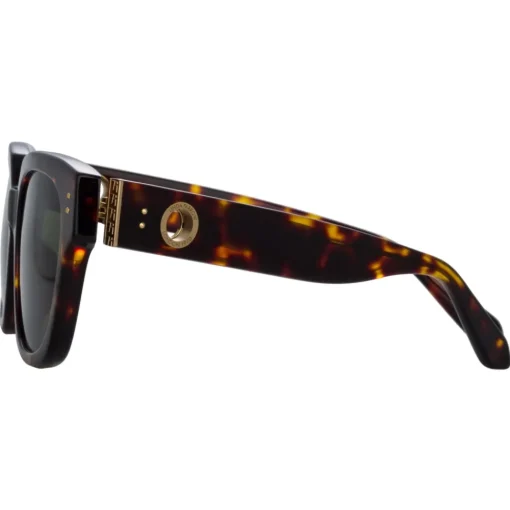 Linda Farrow - Deni D-Frame Sunglasses in Tortoiseshell - LFL1243C2SUN - Eyewear - Avvenice^ Sunglasses