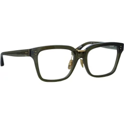 Linda Farrow - Desiree D-Frame Optical Glasses in Green - LFL1322C7OPT - Eyewear - Avvenice