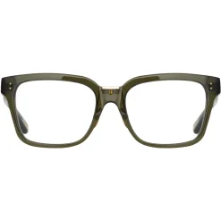 Linda Farrow - Desiree D-Frame Optical Glasses in Green - LFL1322C7OPT - Eyewear - Avvenice