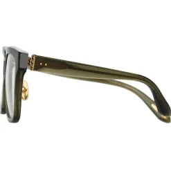 Linda Farrow - Desiree D-Frame Optical Glasses in Green - LFL1322C7OPT - Eyewear - Avvenice