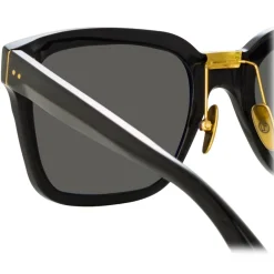 Linda Farrow - Desiree D-Frame Sunglasses in Green - LFL1322C6SUN - Eyewear - Avvenice