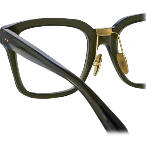 Linda Farrow - Desiree D-Frame Optical Glasses in Green - LFL1322C7OPT - Eyewear - Avvenice