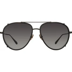 Linda Farrow - Dimitri Aviator Sunglasses in Matt Nickel - LFL1362C1SUN - Eyewear - Avvenice^ Sunglasses