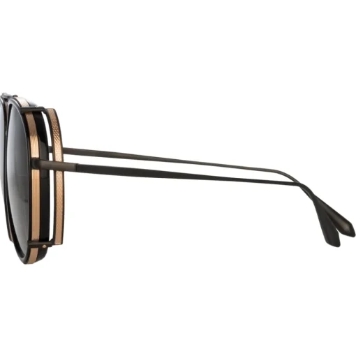 Linda Farrow - Dimitri Aviator Sunglasses in Matt Nickel - LFL1362C1SUN - Eyewear - Avvenice^ Sunglasses