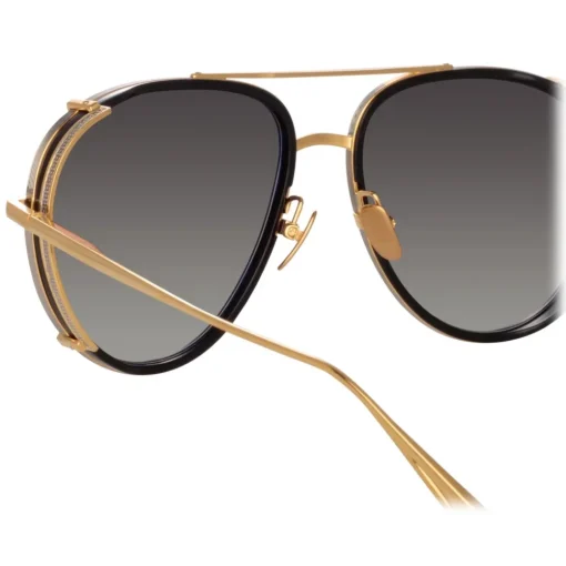 Linda Farrow - Dimitri Aviator Sunglasses in Matt Nickel - LFL1362C1SUN - Eyewear - Avvenice^ Sunglasses