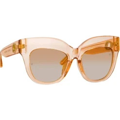 Linda Farrow - Dinah Cat Eye Sunglasses in Yellow Gold - LFL1422C3SUN - Eyewear - Avvenice