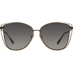Linda Farrow - Dinah Cat Eye Sunglasses in Yellow Gold - LFL1422C3SUN - Eyewear - Avvenice^ Sunglasses
