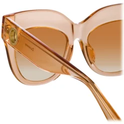 Linda Farrow - Dinah Cat Eye Sunglasses in Yellow Gold - LFL1422C3SUN - Eyewear - Avvenice