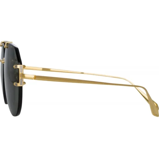 Linda Farrow - Duit Aviator Sunglasses in Yellow Gold - LFL1266C2SUN - Eyewear - Avvenice^ Sunglasses