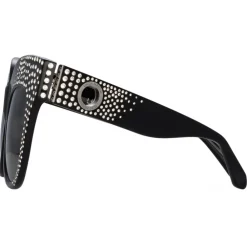 Linda Farrow - Dunaway Oversized Sunglasses in Black Crystals - LFL1049C16SUN - Eyewear - Avvenice^ Sunglasses
