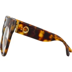 Linda Farrow - Dunaway Oversized Optical Glasses in Tortoiseshell - LFLC1049C15OPT - Eyewear - Avvenice^ Sunglasses