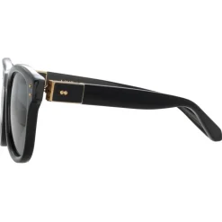 Linda Farrow - Edson D-Frame Sunglasses in Black - LFL1385C4SUN - Eyewear - Avvenice