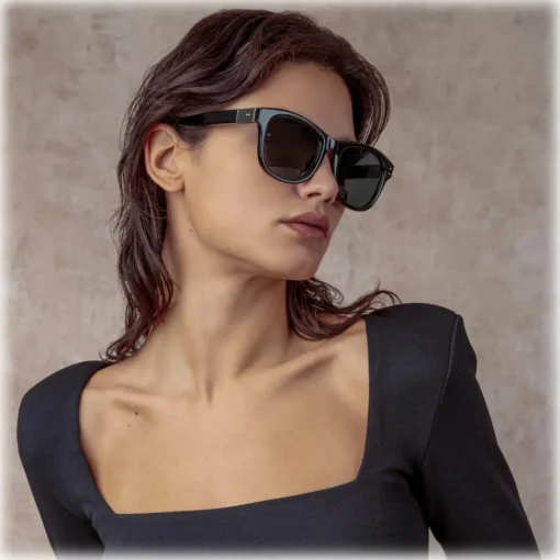 Linda Farrow - Edson D-Frame Sunglasses in Black - LFL1385C4SUN - Eyewear - Avvenice