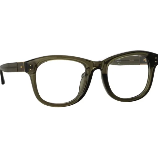 Linda Farrow - Edson Optical D-Frame in Translucent Green - LFL1385C9OPT - Eyewear - Avvenice^ Sunglasses