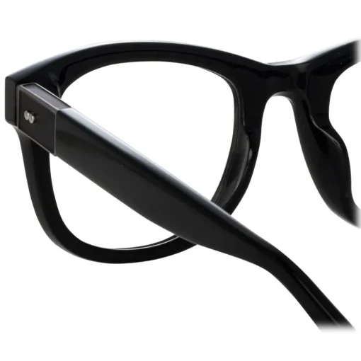 Linda Farrow - Edson Optical D-Frame in Black and Nickel - LFL1385C7OPT - Eyewear - Avvenice