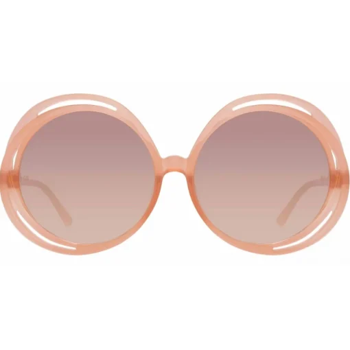 Linda Farrow - Ellen Round Sunglasses in Orange - LFL1172C4SUN - Eyewear - Avvenice^ Sunglasses