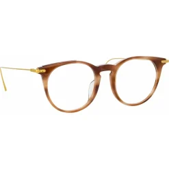 Linda Farrow - Ellis A Oval Optical Glasses in Brown - LF54AC4OPT - Eyewear - Avvenice^ Sunglasses