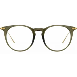 Linda Farrow - Ellis A Oval Optical Glasses in Green - LF54AC5OPT - Eyewear - Avvenice