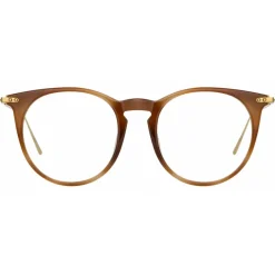 Linda Farrow - Ellis A Oval Optical Glasses in Brown - LF54AC4OPT - Eyewear - Avvenice^ Sunglasses