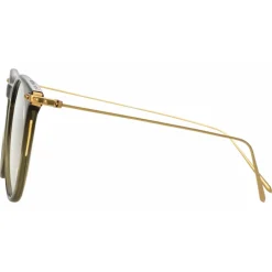 Linda Farrow - Ellis A Oval Optical Glasses in Green - LF54AC5OPT - Eyewear - Avvenice