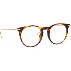 Linda Farrow - Ellis Oval Optical Glasses in Tortoiseshell - LF54C2OPT - Eyewear - Avvenice