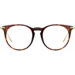 Linda Farrow - Ellis Oval Optical Glasses in Tortoiseshell - LF54C2OPT - Eyewear - Avvenice