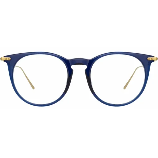Linda Farrow - Ellis Oval Optical Glasses in Navy - LF54C3OPT - Eyewear - Avvenice^ Sunglasses