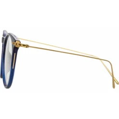 Linda Farrow - Ellis Oval Optical Glasses in Navy - LF54C3OPT - Eyewear - Avvenice^ Sunglasses