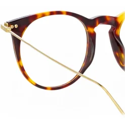 Linda Farrow - Ellis Oval Optical Glasses in Tortoiseshell - LF54C2OPT - Eyewear - Avvenice