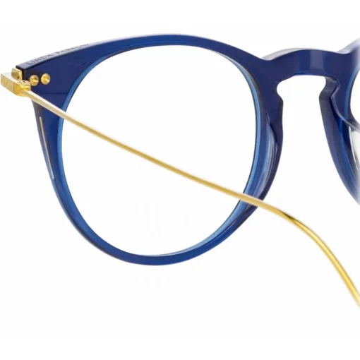 Linda Farrow - Ellis Oval Optical Glasses in Navy - LF54C3OPT - Eyewear - Avvenice^ Sunglasses