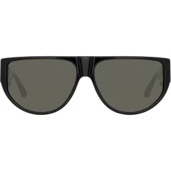 Linda Farrow - Elodie Flat Top Sunglasses in Black - LFL1302C1SUN - Eyewear - Avvenice^ Sunglasses
