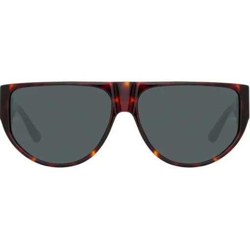 Linda Farrow - Elodie Flat Top Sunglasses in Horn - LFL1302C2SUN - Eyewear - Avvenice^ Sunglasses