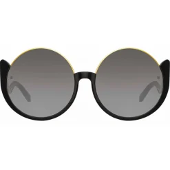 Linda Farrow - Elodie Flat Top Sunglasses in Black - LFL1167C1SUN - Eyewear - Avvenice