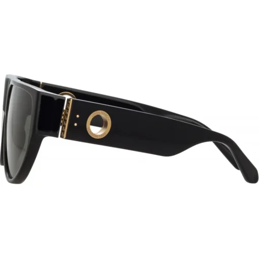 Linda Farrow - Elodie Flat Top Sunglasses in Black - LFL1302C1SUN - Eyewear - Avvenice^ Sunglasses