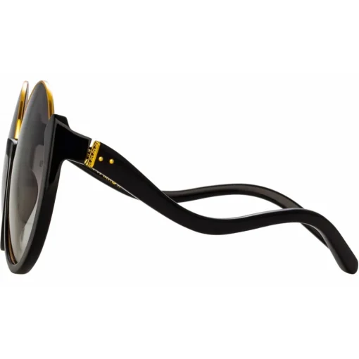 Linda Farrow - Elodie Flat Top Sunglasses in Black - LFL1167C1SUN - Eyewear - Avvenice