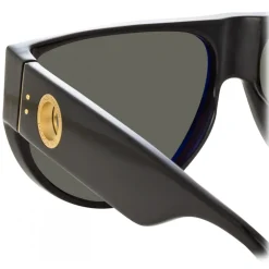 Linda Farrow - Elodie Flat Top Sunglasses in Black - LFL1302C1SUN - Eyewear - Avvenice^ Sunglasses
