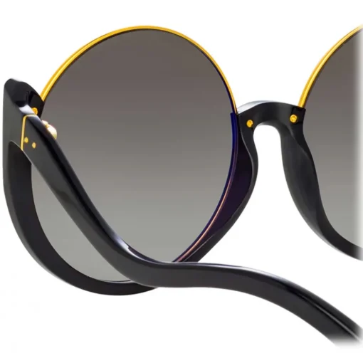 Linda Farrow - Elodie Flat Top Sunglasses in Black - LFL1167C1SUN - Eyewear - Avvenice