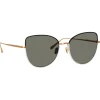 Linda Farrow - Eloise Cat Eye Sunglasses in Black Yellow Gold - LFL1336C6OPT - Eyewear - Avvenice^ Sunglasses