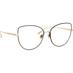 Linda Farrow - Eloise Cat Eye Optical Glasses in Light Gold - LFL1336C2OPT - Eyewear - Avvenice^ Sunglasses