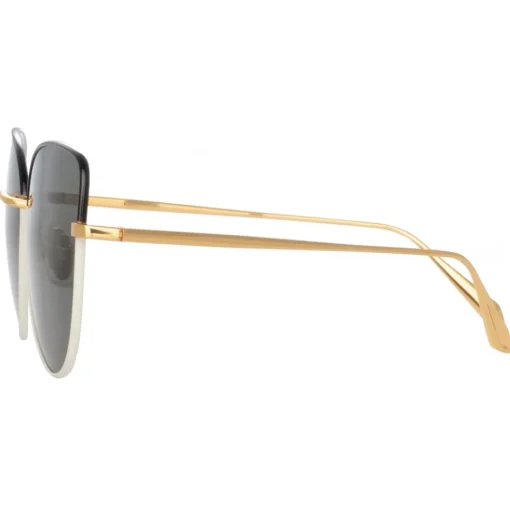 Linda Farrow - Eloise Cat Eye Sunglasses in Black Yellow Gold - LFL1336C6OPT - Eyewear - Avvenice^ Sunglasses