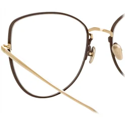 Linda Farrow - Eloise Cat Eye Optical Glasses in Light Gold - LFL1336C2OPT - Eyewear - Avvenice^ Sunglasses